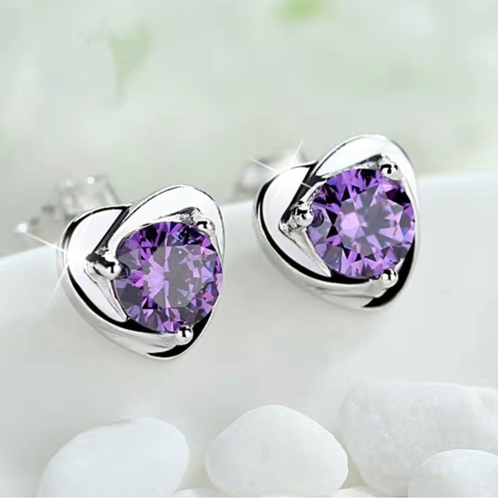 Zircon Heart Shaped Earrings